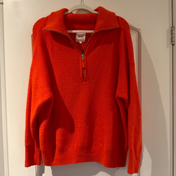 Aerie Orange Knit Sweater, Size Small - Picture 5 of 5